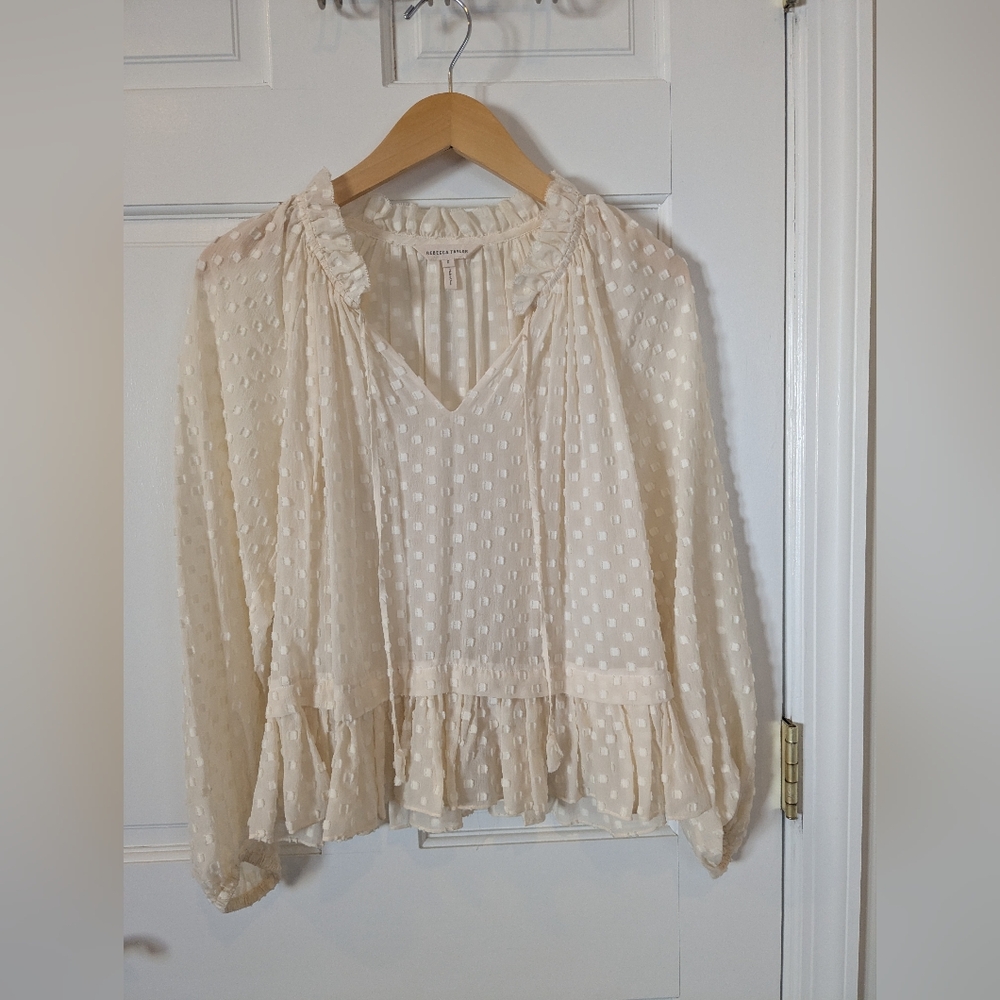 Rebecca Taylor clip dot blouse, size 0
